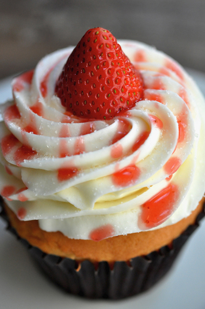 Strawberry topped cupcake