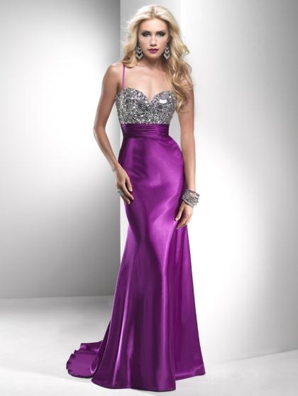 Silky Purple Dress with Sequin Top