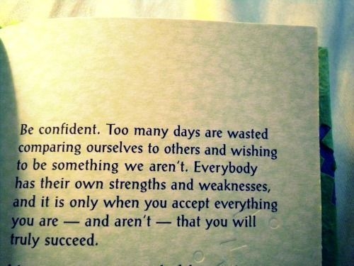Be confident