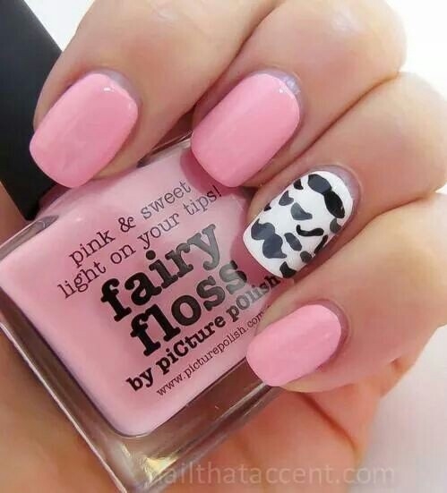 Pink fairy floss nails Pink fairy floss nails