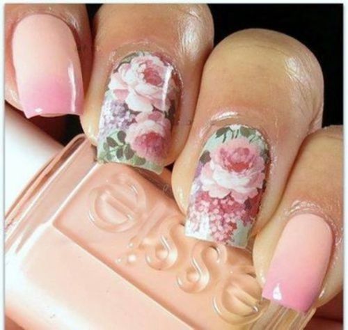 Floral ombre nails