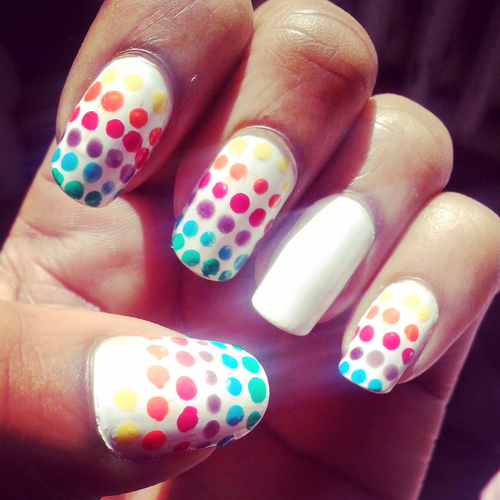Polka dot nails
