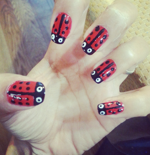 Ladybug nails