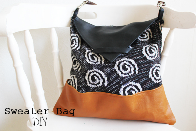 Upcycled sweater bag DIY