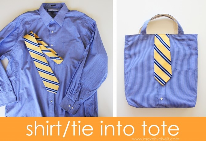 Shirt tie tote bag
