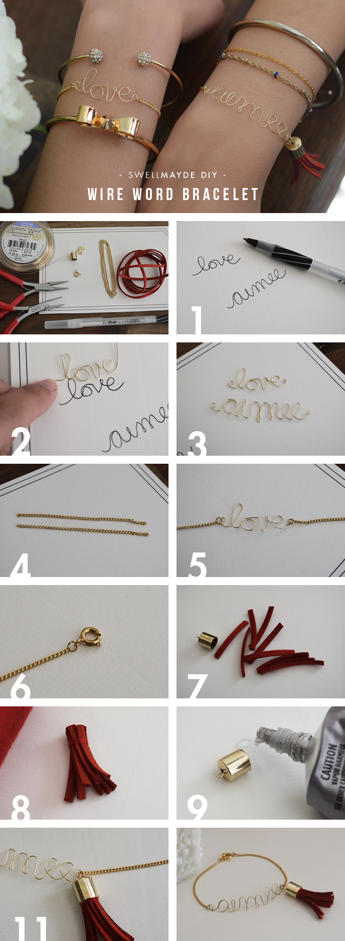 DIY Wire Word Bracelet DIY Wire Word Bracelet