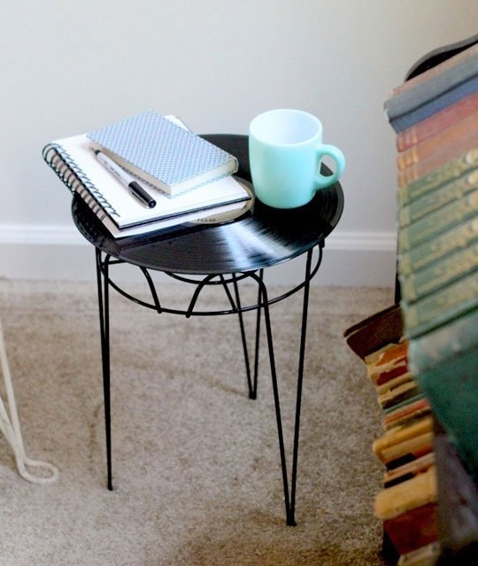 DIY Record Side Table DIY Record Side Table