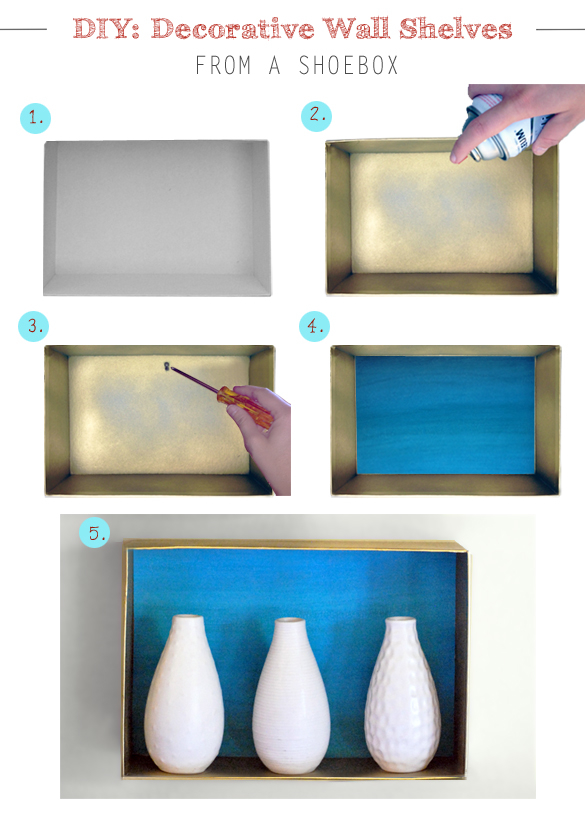 DIY Wall Shelves From Shoebox DIY Wall Shelves From Shoebox
