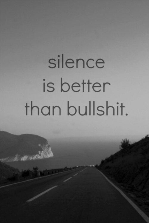 Silence is better than bullshit