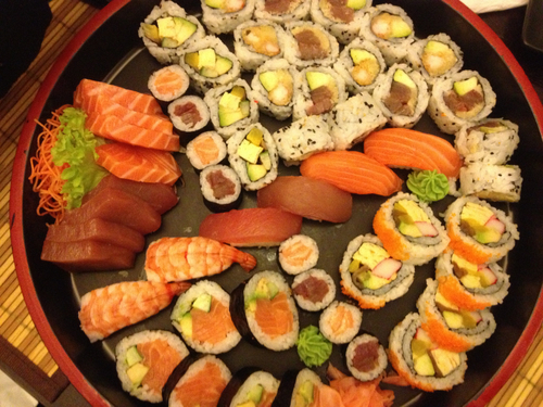 Healthy sushi dish