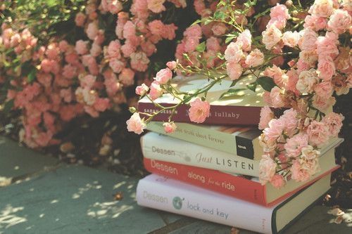 Flowers and books