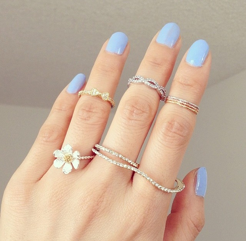 Powder blue nails