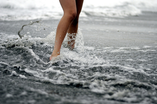 Legs in the ocean