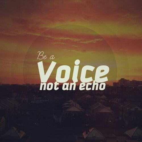 Be a voice, not an echo