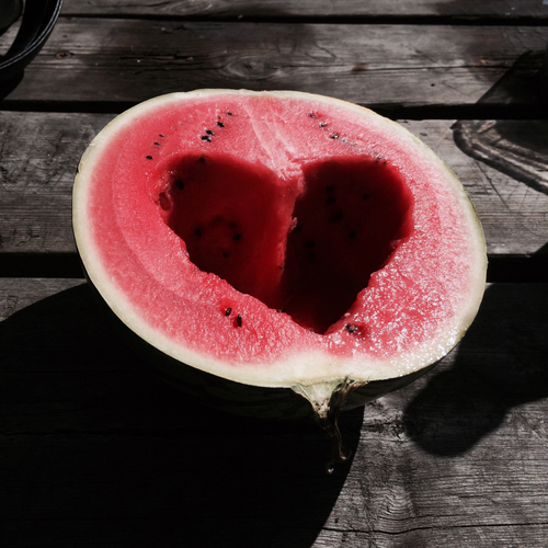 Watermelon heart cutout Watermelon heart cutout