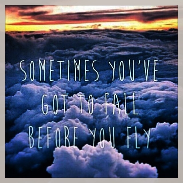 Sometimes youve got to fall before you fly