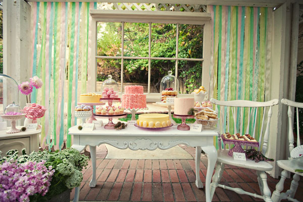 Colorful Tea Party Dessert Table