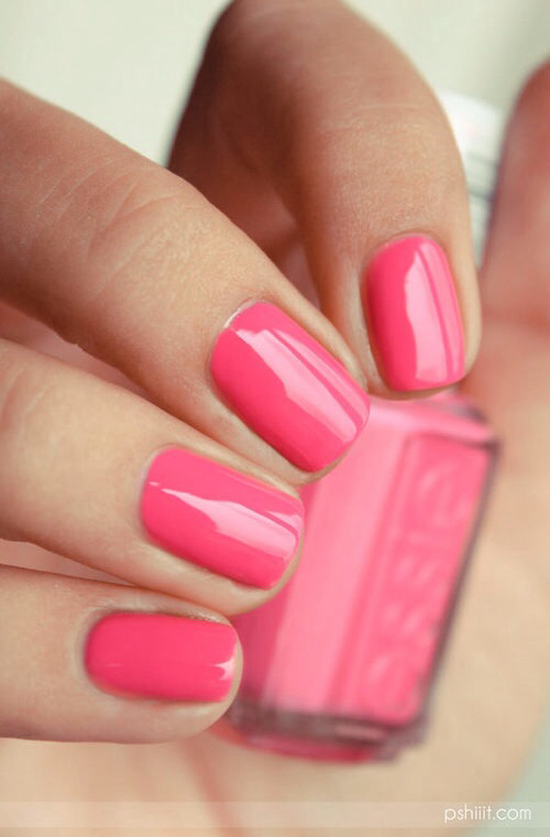 Pink essie nails