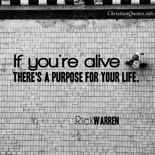 There's a purpose for your life