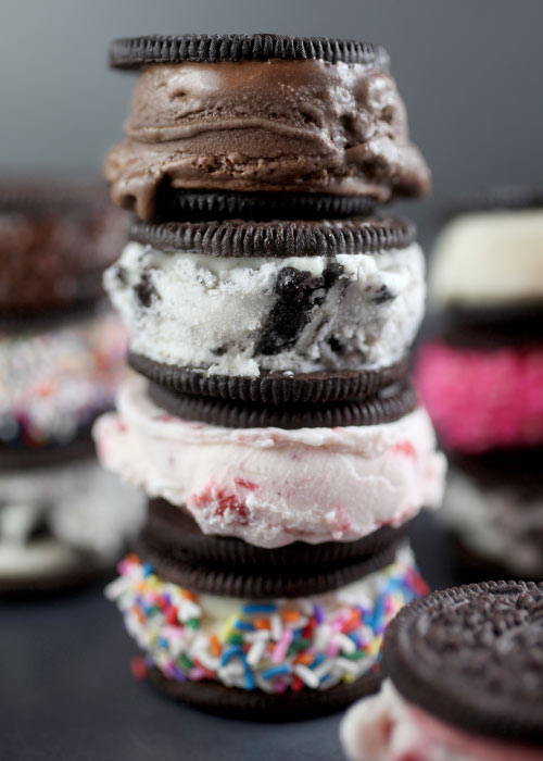 Ice cream stuffed oreos