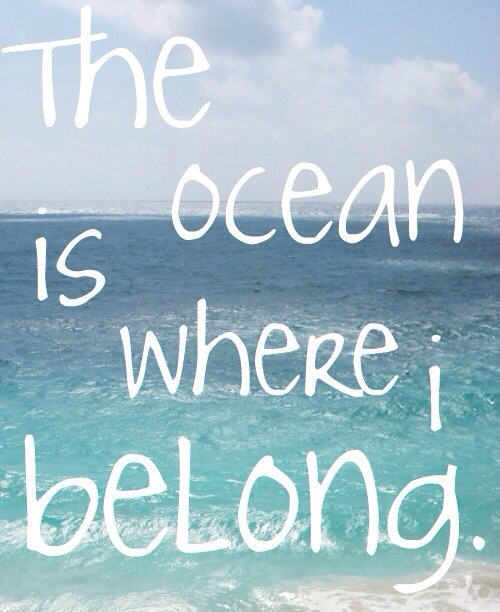 The ocean is where I belong The ocean is where I belong
