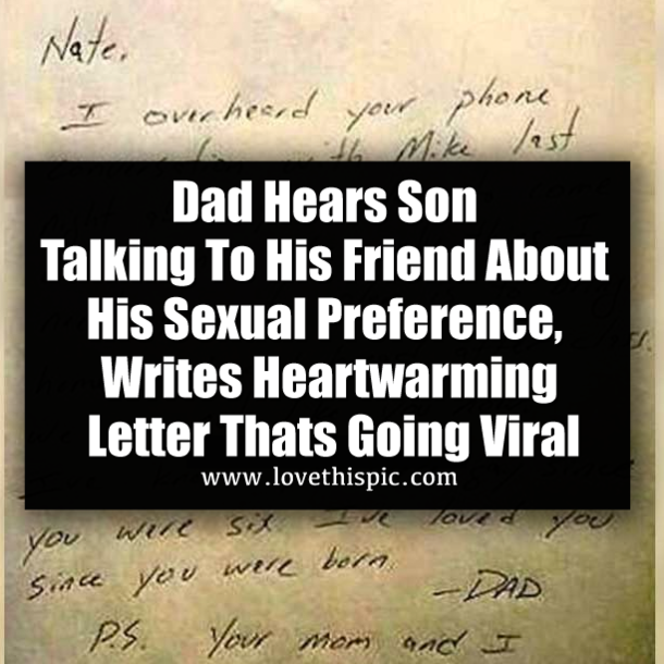 ​Dad Hears Son Talking To His Friend About His Sexual Preference, Writes Heartwarming Letter Thats Going Viral