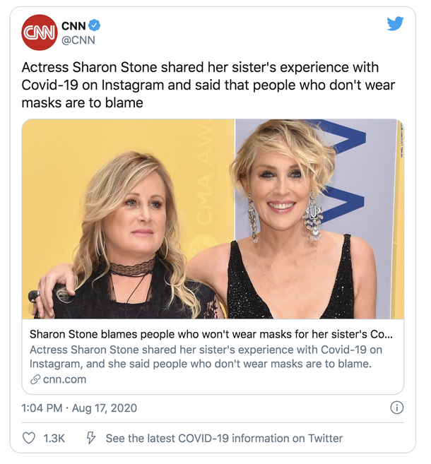 "One of you Non-Mask wearers did this": Sharon Stone sounds off as her sister fights for her life in the hospital - picture 4
