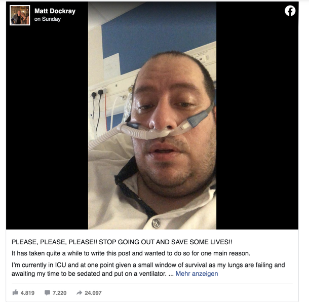 "Please, Please Please!! Stop Going Out And Save Some Lives!": Father, 39, struggling to breathe after Coronavirus diagnosis makes plea to public - picture 4