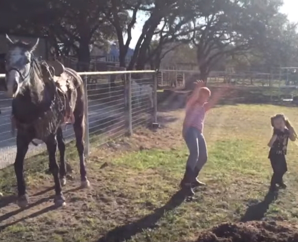 ​Two Little Girls Dance To One Of Their Favorite Songs; But Their Horse Steals The Show - picture 6