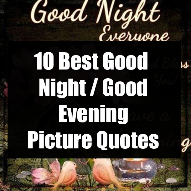 10 Best Good Night / Good Evening Picture Quotes