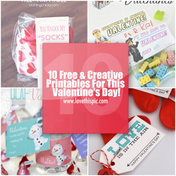 10 Free & Creative Printables For This Valentine's Day!