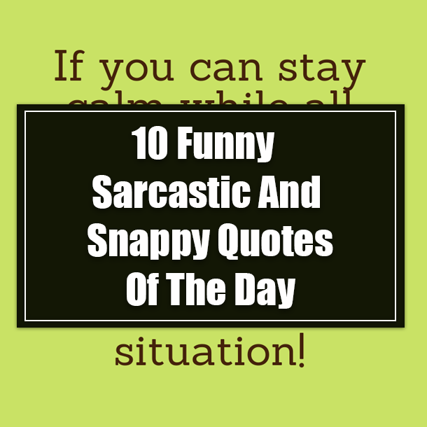 10 Funny Sarcastic And Snappy Quotes Of The Day