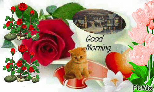 10 Good Morning Gif Images And Pictures With Flowers To Share - picture 4