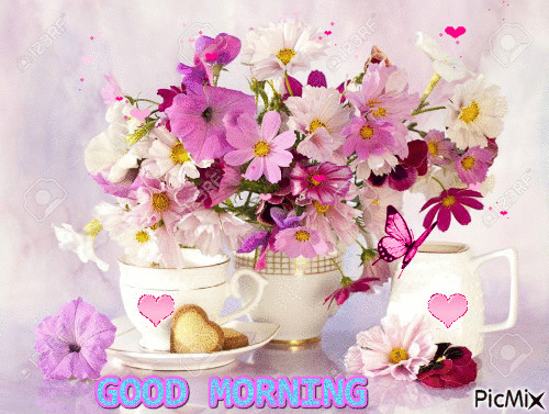 10 Good Morning Gif Images And Pictures With Flowers To Share - picture 8