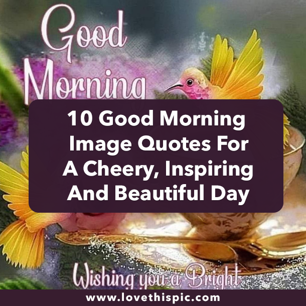 10 Good Morning Image Quotes For A Cheery, Inspiring And Beautiful Day