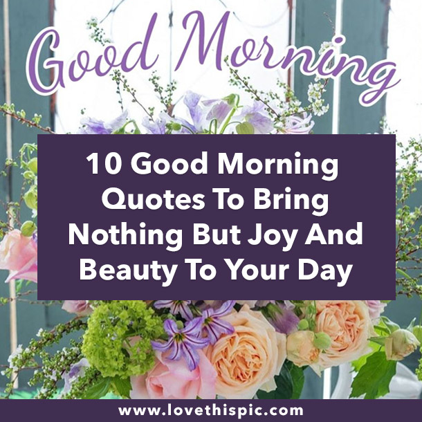 10 Good Morning Quotes To Bring Nothing But Joy And Beauty To Your Day
