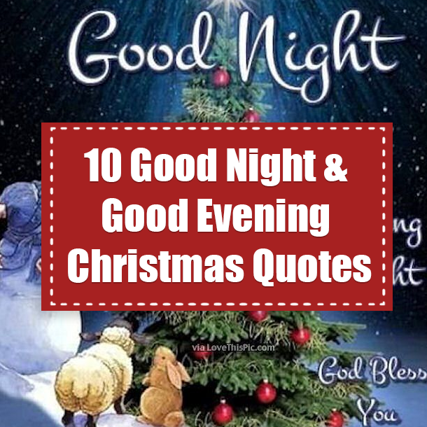 10 Good Night & Good Evening Christmas Quotes