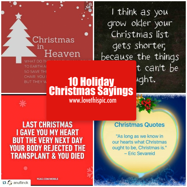 10 Holiday Christmas Sayings