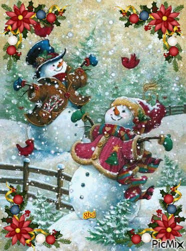 10 Joyful Christmas Snowman Gifs - picture 4
