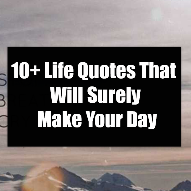 10+ Life Quotes That Will Surely Make Your Day