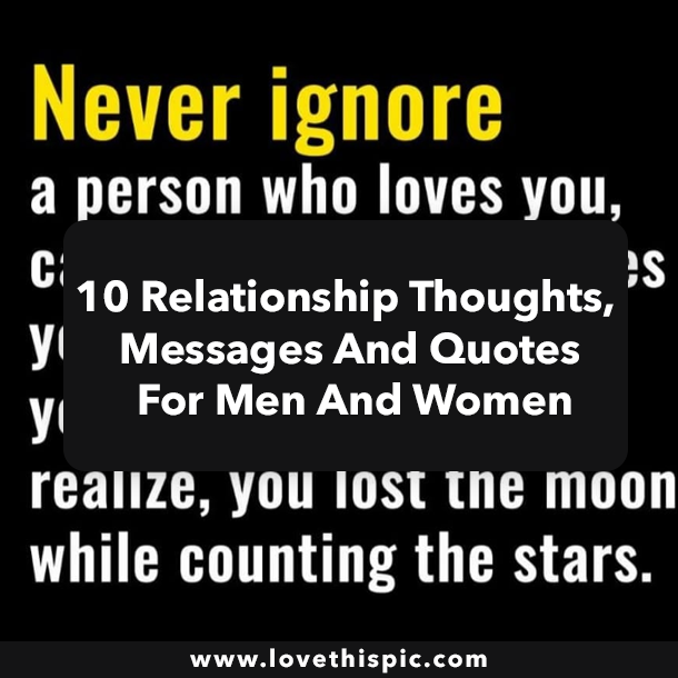 10 Relationship Thoughts, Messages And Quotes For Men And Women