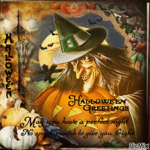 10 Spooky Happy Halloween Gifs With Witches - picture 3