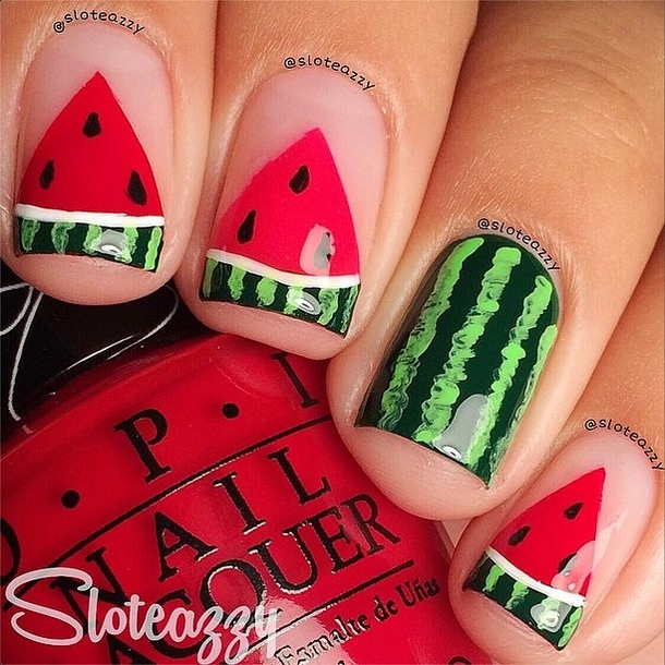 10 Watermelon Nail Art Ideas For The Summer - picture 6