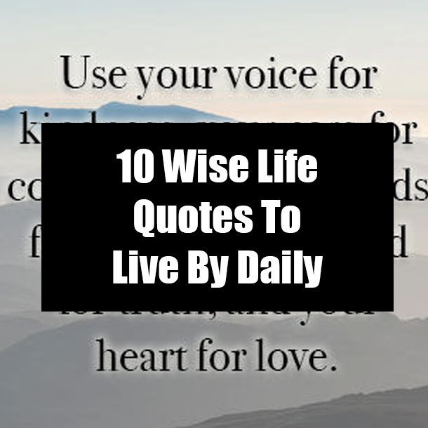 10 Wise Life Quotes To Live By Daily