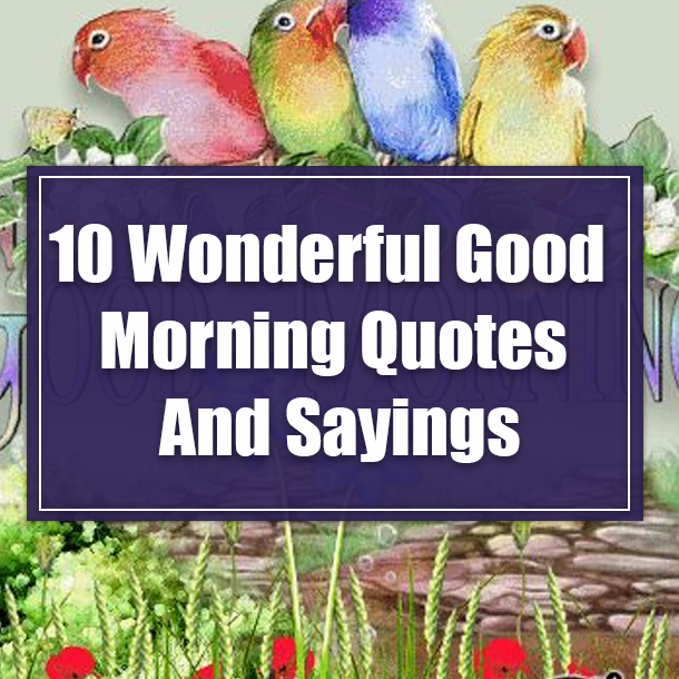 10 Wonderful Good Morning Quotes And Sayings
