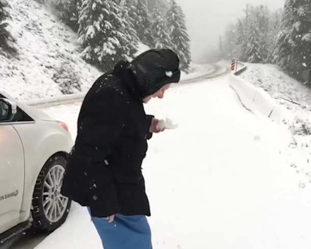101-Year-Old Mom Jumps Out Of Car Into Snow. Son Records Clip That Has The Internet Laughing - picture 2