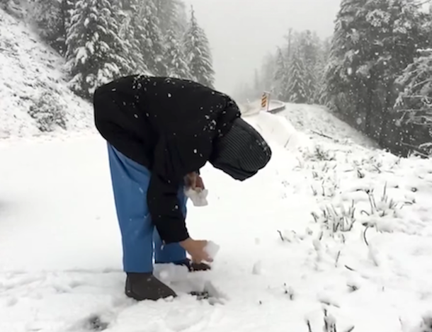 101-Year-Old Mom Jumps Out Of Car Into Snow. Son Records Clip That Has The Internet Laughing - picture 3