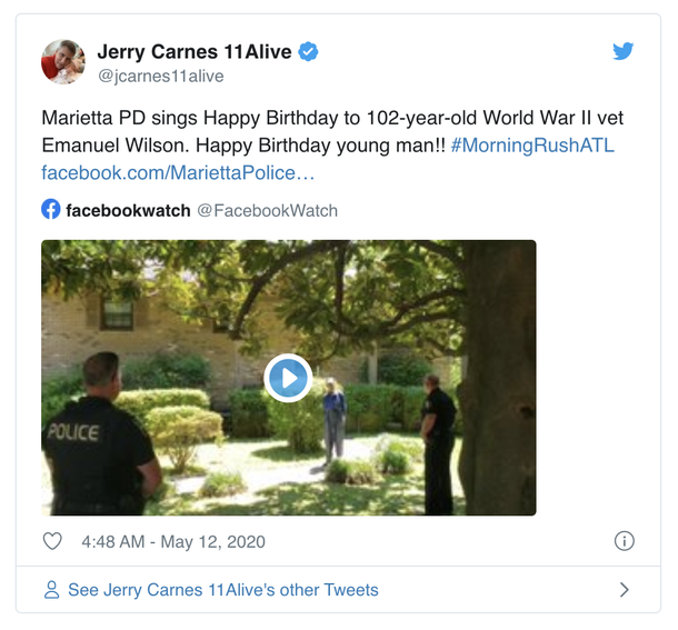 102-year-old WWII veteran celebrated his birthday singing and dancing despite coronavirus canceling party - picture 3