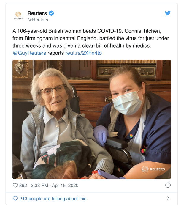 106-year-old woman leaves hospital after winning battle against coronavirus – She deserves to be celebrated - picture 2