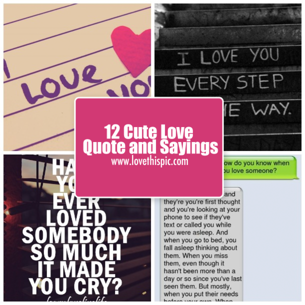12 Cute Love Quote and Sayings